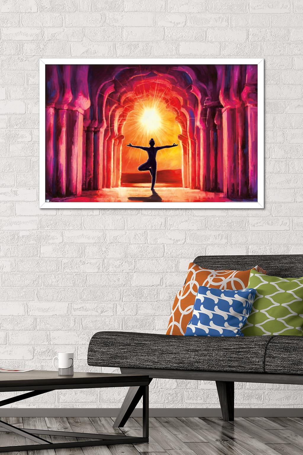 PD Moreno - Fine Art - Yoga Morning Sun Wall Poster, 22.375" x 34" Framed