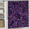 thumbnail image 4 of Purple Flower 4 Pcs Bathroom Shower Curtain Set, Bathroom Sets with Rugs (Bath Mat, U Shape and Toilet Lid Cover Mat) and 12 Hooks,, 4 of 4