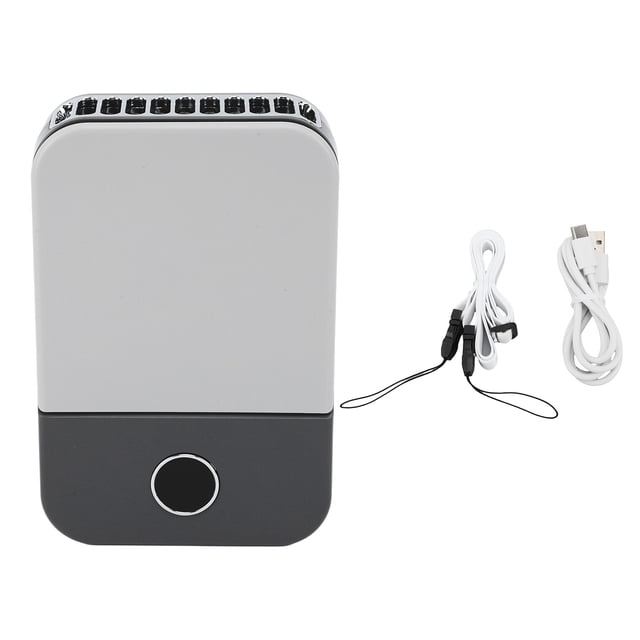 Ventilador de cuello portátil Mini ventilador de cuello colgante con cordón ajustable USB recargable silencioso 3 velocidades de viento ventilador personal portátil negro