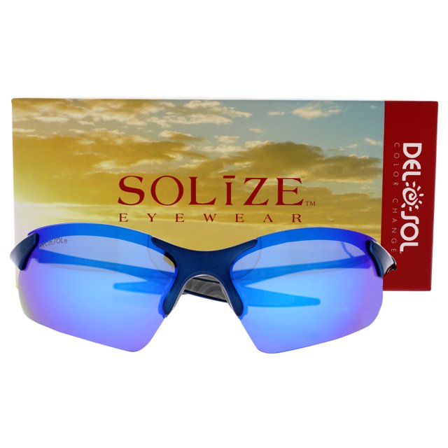 Solise dondequiera que vaya: azul metálico-azul medianoche DelSol DelSol Solize Wherever I Go - Metallic Blue-Midnight Blue Sunglasses Unisex 1Pc