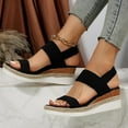 thumbnail image 2 of Women's  Shoes Comfortable Open Toe Elastic Ankle Strap Casual Sandal For Summer Shoes, 2 of 17