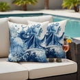 thumbnail image 4 of Blue Jellyfish Coastal Outdoor Waterproof Pillow Covers, Nautical Octopus Summer Ocean Decorative Square Throw Pillowcase Sofa Cushion Sham for Patio/Couch/Chair, 24"x24" 2 Pack, 4 of 8