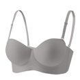 thumbnail image 2 of Amidoa Push-up Womens Bras Gray Seamless Demi-Cup Solid Bras Brasieres for Womens M, 2 of 7