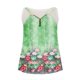 thumbnail image 4 of ICHUANYI Clearance Fashion Women Summer Print Zipper Sleeveless V-Neck Shirt Vest Camis Blouse Tops(Green, S) ICHUANYI WER2023081201981, 4 of 5