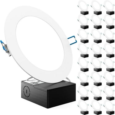 Sunco 24 Pack Recessed Lighting 6 Inch LED, Canless Ceiling Lights Slim with Junction Box, 850 LM, 14W (100W Equivalent), 2700K Soft White, Dimmable, Wafer Thin, 50000 Lifetime Hours ETL
