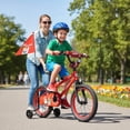 thumbnail image 2 of Costway 16" Kids Bicycle with Training Wheels, Handbrake & Coaster Brake, Flag & Music, 2 of 10