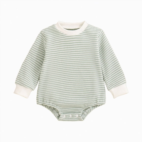 6-12 Months Newborn Bodysuit Romper Unisex Baby Boy Girl Romper Long Sleeve Bubble Oversized Romper Bodysuit Top Fall Clothes,Green Jumpsuit Sleep & Play One-Piece Bodysuit