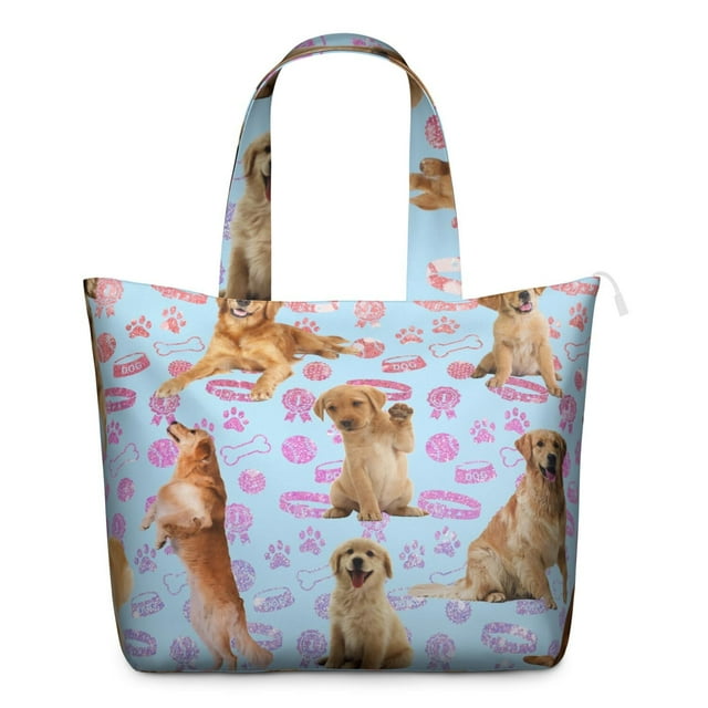 Dog Lover Gift Travel Bag, Cute Puppy Pattern Weekender Tote, Lightweight Duffel for Weekend Getaways