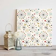 thumbnail image 4 of Mid-Century Modern Framed Canvas Wall Art, Retro Geometric Colorful Star Shape Lines Wall Art Painting for Living Room Bedroom Home Decor, 28”x28”, Office Artwork Print, 4 of 9