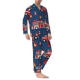 thumbnail image 2 of Yiaed Fire Truck 1 Print Men’s Pajamas Set - Long Sleeve Button Down Sleep Shirt and Pajama Bottoms Sleepwear Set Mens Pjs Sets Men's Pajama Bottoms-Small, 2 of 7