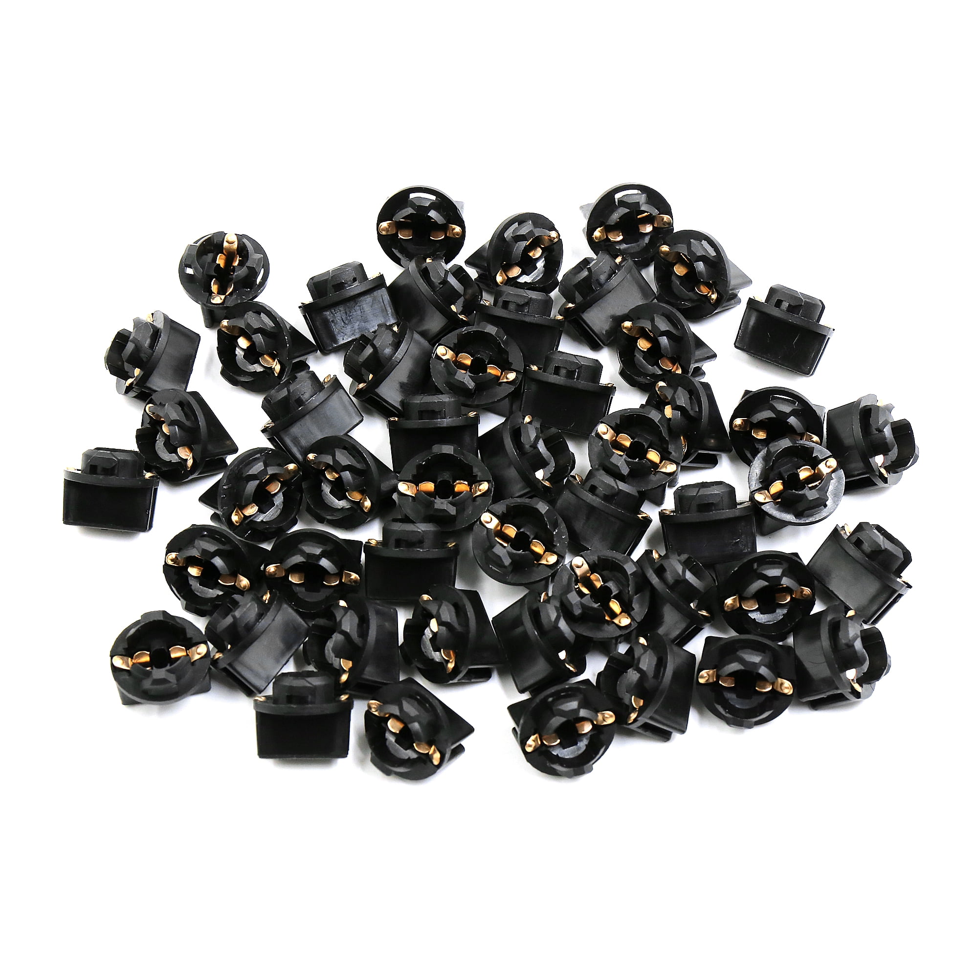 50pcs DC 12V T10 Twist Base Socket Wedge Light Bulb Holder for Car Replacement Wedge Base Light Bulb Socket