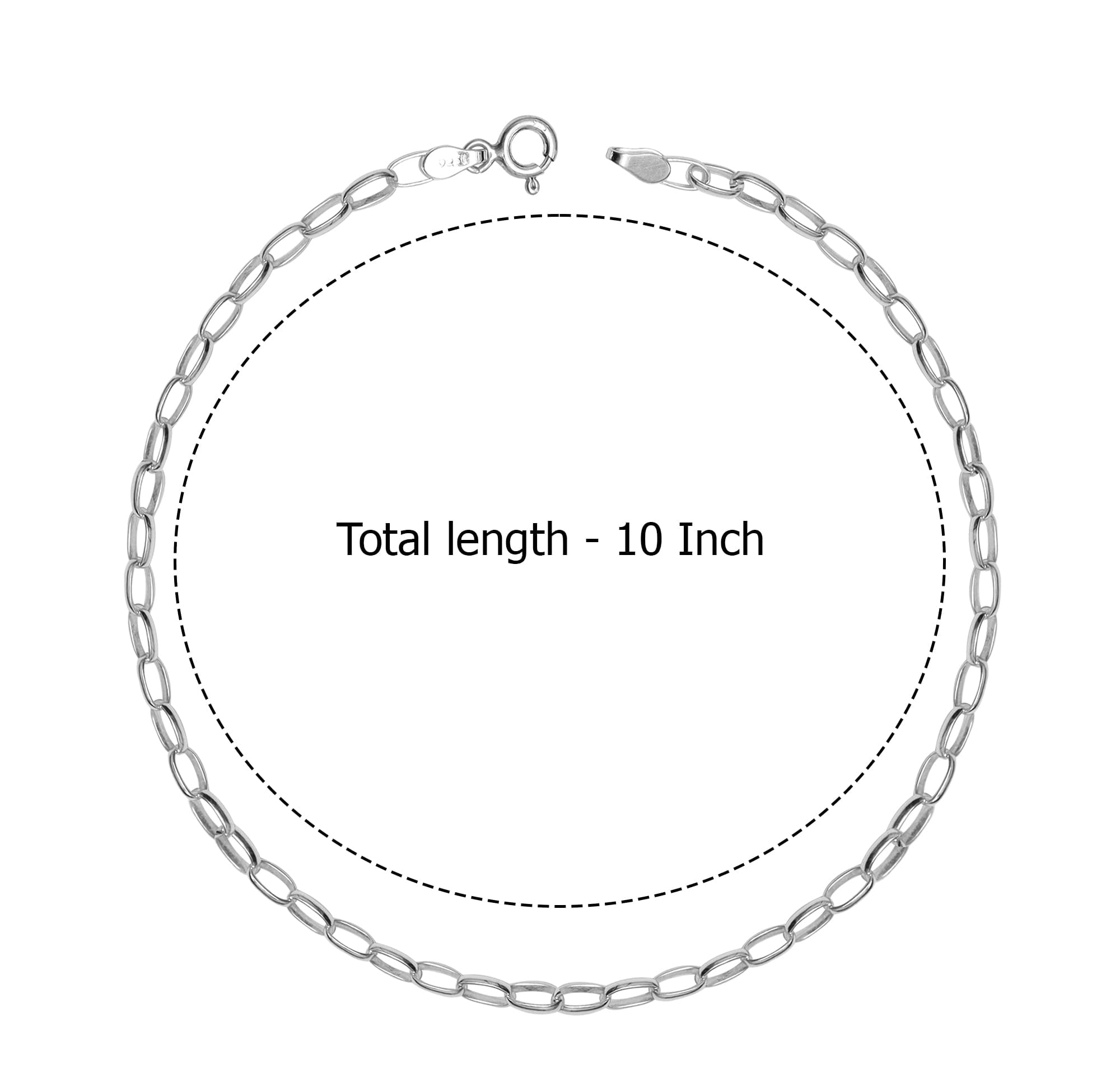 LeCalla 925 Sterling Silver Rolo Chain Anklets for Women Teen, Basic Link Chain Anklets Beach Summer Jewelry Gifts 10" Inch