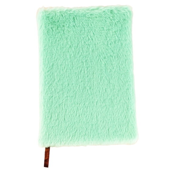 21x15cm Fluffy Plush Faux Fur Lined Notebook, 160 Pages Journal For Women, Soft Fuzzy Cover Notebook For Writing Diary, Cute Stationery Gift For Office, Lake Blue
