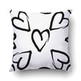 thumbnail image 1 of BSDHOME Hand Drawn Ink Hearts Pattern Sketchy Artsy Calligraphy Nib Drawing Cushion Covers Pillowcases 16x16 inches, 1 of 1