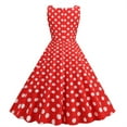 thumbnail image 5 of Brglopf Women Polka Dot 1950s Cocktail Party Swing Dress 50s 60s Vintage Doll Collar Dresses Retro Audrey Hepburn Rockabilly Prom Dress Red L, 5 of 6
