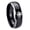 Black 2 Tone Polish Edge, variant on Kanji Peace Concave Black Tungsten Men Ring 10MM