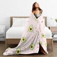 thumbnail image 5 of Kll Fleece Blanket Plush Throw Blanket Avocado Doing Sport Yoga,Soft Fuzzy Cozy Flannel Blanket For Couch Sofa Bed.(60"X50"), 5 of 9