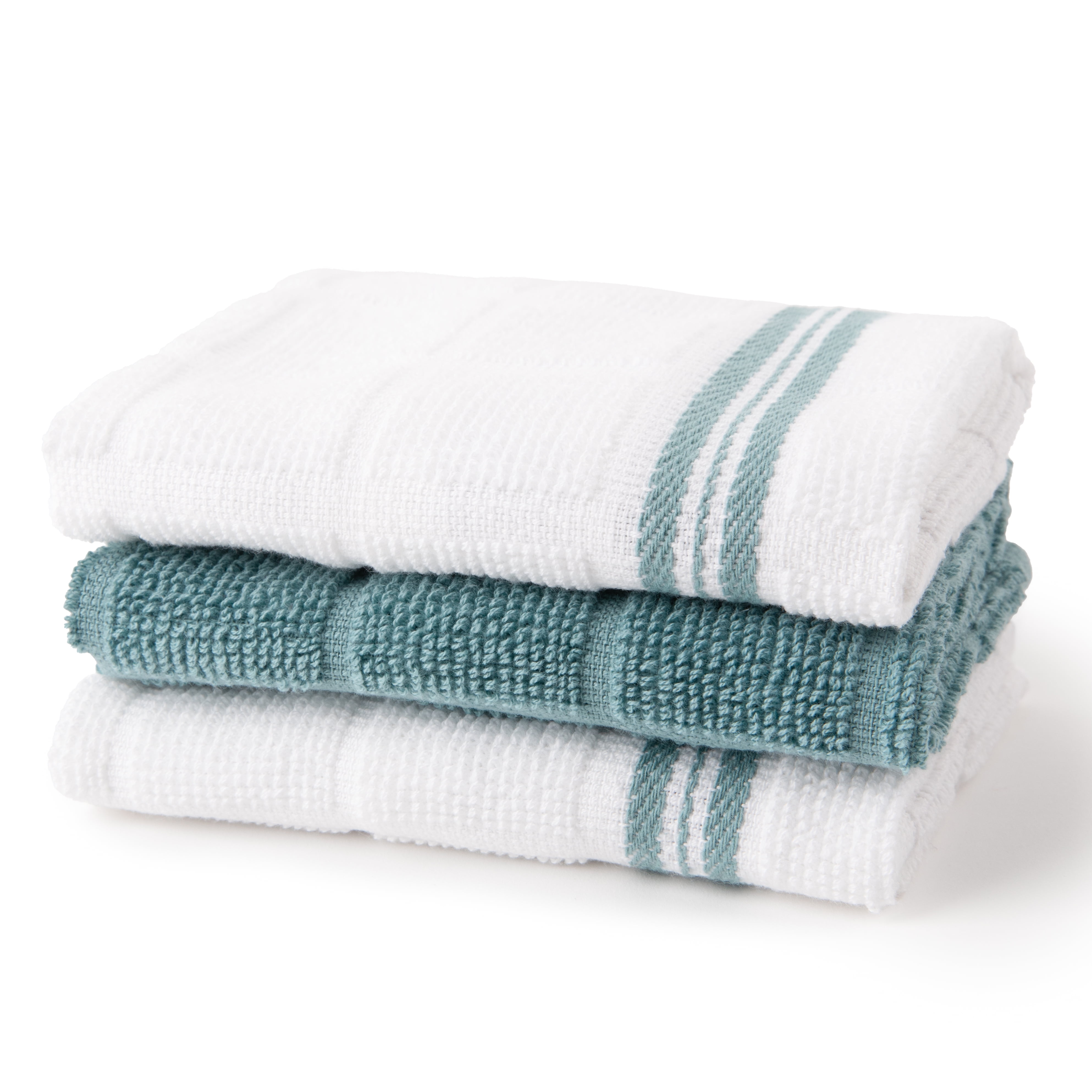 Mainstays 8-Piece Cotton Kitchen Towel, Dishcloth, Oven Mitt, and Pot Holder Set, Blue