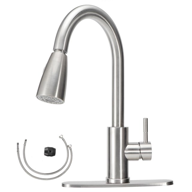 Grifo de agua, grifo extraíble de cocina de acero inoxidable 3/8 multifuncional Jadeshay A