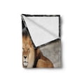 thumbnail image 2 of Zoo Soft Flannel Fleece Blanket, Male and Female Lions Basking in the Sun Wild Cats Habitat King of Jungle, Cozy Plush for Indoor and Outdoor Use, 70" x 90", Pale Brown Grey Yellow, by Ambesonne, 2 of 6