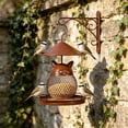 thumbnail image 5 of Metal Hanging Bird Feeder,Cute Cat Mesh Food Dispenser,Unique Profile Art Design for Courtyard Landscape,Home Garden Decor,Outdoor Bird Feeding,Brown, 5 of 7