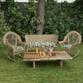thumbnail image 2 of Jordan Manufacturing 44" x 18" Hatteras Ebony Black Floral Rectangular Tufted Contoured Outdoor Wicker Settee Bench Cushion, 2 of 13