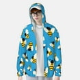 thumbnail image 2 of Kdxio Flying Bees Print Women Men Sun Protection UPF 50+ Jackets Zip Up Long Sleeve Hoodie Hiking Lightweight with Pockets, 2 of 7