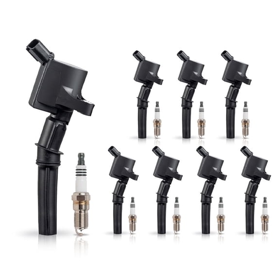 ISA Ignition Coil and Platinum Spark Plug For Ford Mercury Lincoln Crown Victoria Grand Marquis Town Car E150 E250 Expedition F150 4.6L V8 Replacement for FD503 SP493 Set of 8