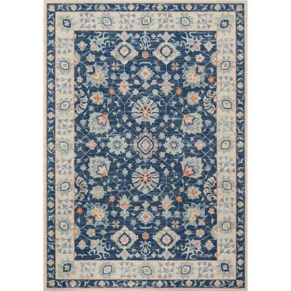 Momeni Anatolia Machine Made Wool and NylonNavy Area Rug 3'3" X 5'
