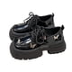 thumbnail image 3 of Zapatos de plataforma vintage para mujer, zapatos casuales de cuero PU con suela gruesa, zapatos de vestir para mujer, negro 36, 3 of 14