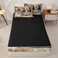 thumbnail image 4 of Homewish Rustic Galloping Horse Zipper Queen Comforter Set with Fitted Sheet and 2 Pillowcases,Vintage Farm Animal Zipper Bedding Set For Boys,Black Reversible,4pcs, 4 of 7