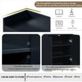 thumbnail image 3 of Euroco 47.2'' Modern Sideboard Storage Buffet Cabinet, Wood Buffet Cabinet with 4 Doors, Adjustable Shelves and Metal Legs for Dining Room,Black, 3 of 8