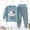 Blue, variant on Toddler Girls Boys Baby Soft Pajamas Toddler Cartoon Prints Hight Waist Long Sleeve Kid Sleepwear Sets For 18-24 Months