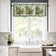 thumbnail image 4 of St. Patrick's Day Kitchen Curtains Valances and Tiers Set of 3 Vintage Watercolor Green Gnome Lucky Shamrocks Plaid Tier Curtains and Valance Rod Pocket Valance Curtains Set s 24 Inch Length, 4 of 8