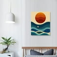 thumbnail image 4 of JRXY Abstract Geometric Sunrise And Sunset Sea Ocean Waves Wall Art Print Modern, Minimal Ocean And Sun Wall Decor - Scandinavian, Nordic, Mid Century Modern Decor 12x16 in, 4 of 5