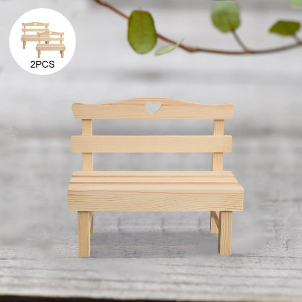Banco De Madera En Miniatura 10 Cm – 2 Unidades Para Maquetas, Casas De Muñecas Y Manualidades, Decoración DIY Y Modelismo Ferroviario