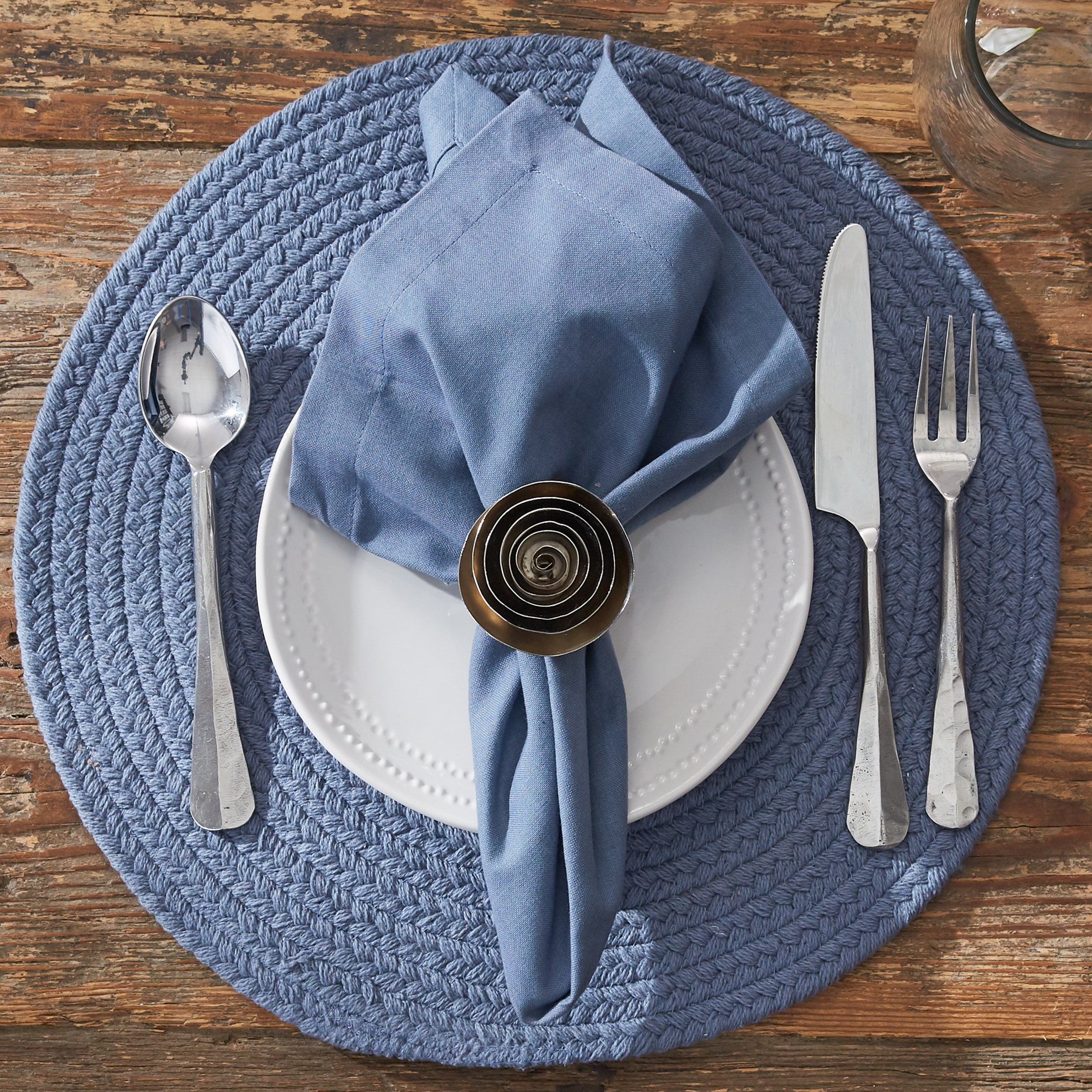 Split P Marine Blue Essex Round Placemat Set of 4