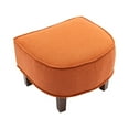 thumbnail image 7 of Upholstered Accent Chair with Ottoman Set, Mid Century Linen Single Sofa Chair with Curved Backrest, Comfy Living Room Chairs with Thick Seat Cushion for Reading Room, Bedoom, Office, Orange, 7 of 7