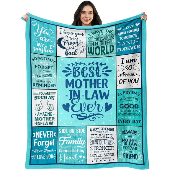Mothers Day Blanket Gifts for Mother in Law Ideas - Mom in Law Birthday Gifts from Daughter-in-Law Son-in-Law - Best Unique Birthday Presents for Mother-in-Law - Mom-in-Law Blanket Gift 60"X80"