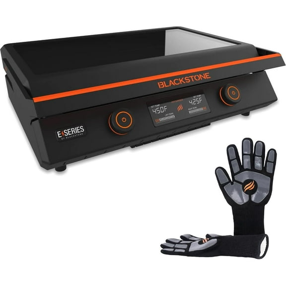 22" Electric Griddle Nonstick with Lid, 8001 E-Series Tabletop Large Griddle with Seasoning By Blackstone For Indoor and Outdoor Use, Wholesalehome Cloth Included