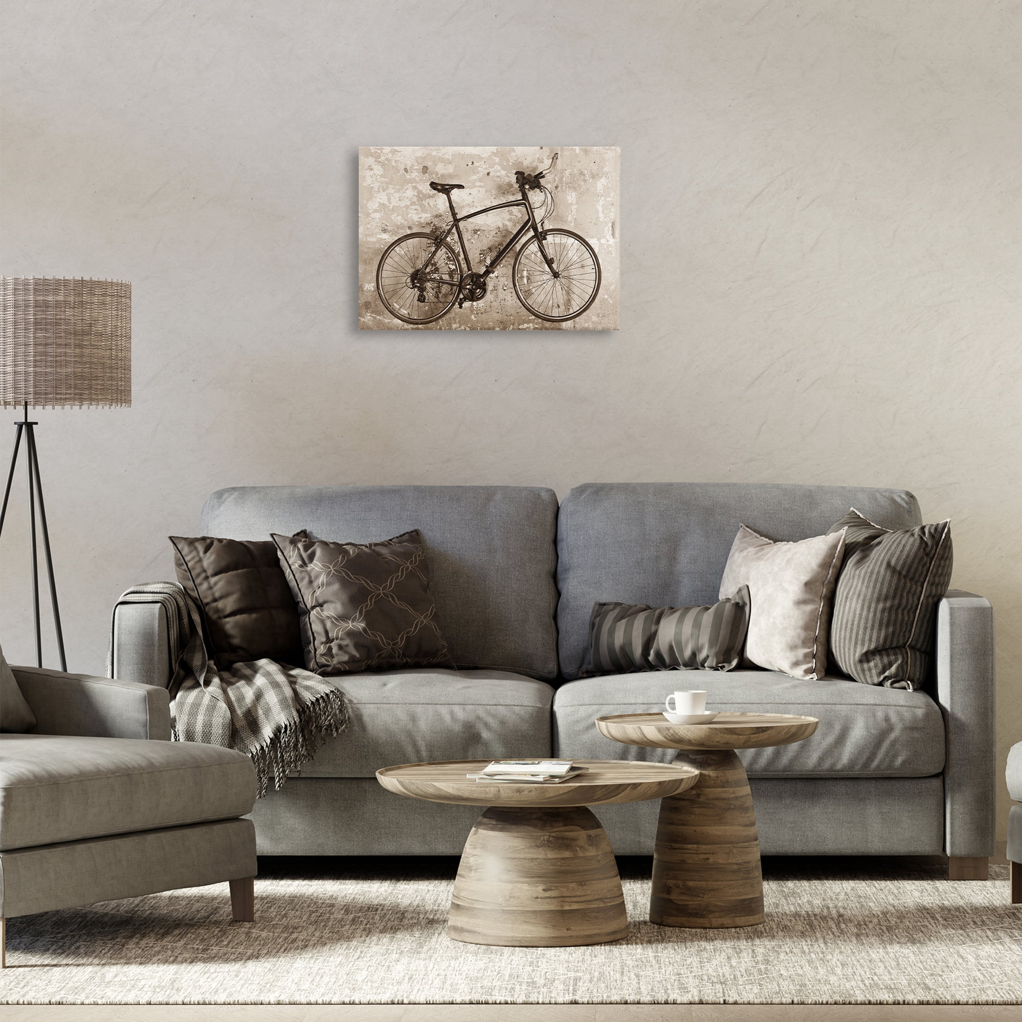 Stupell Industries Distressed Vintage Bike Transportation Painting Wrapped Canvas Art Print Wall Art, 24 x 16