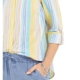 thumbnail image 3 of NEW Charter Club Women's Beach Stripe Linen-Blend Button Front Top Size Small, 3 of 3