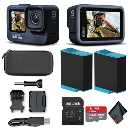 GoPro HERO9 Black - Waterproof Action Camera + 64GB Card and Extra