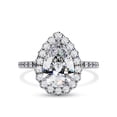 thumbnail image 2 of IGI Certified Lab Grown Diamond Ring | Center 10x7mm Pear Cut Teardrop Halo Solitaire Engagement Promise Rings For Women In 14k Solid White Gold | F-G, VS-SI Quality (2.50 Ctw) Ring Size-9.5, 2 of 7