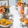 thumbnail image 4 of ERUNPONLY Orange Teal Pumpkins Fall Table Runner - 72 Inch Long Maple Leaf Thanksgiving Cotton and Linen Blended Dress Scarves Farmhouse Table Runner for Kitchen Dining, Coffee Table, 14" x 72", 4 of 8