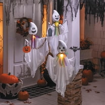 27 1/2" Hanging White Ghosts Halloween Decoration - Set of 3