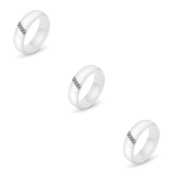Anillo de circón Blanco Negro Lazo de cerámica Sonducket Estilo simple Accesorio de moda Mujeres Pareja Compromiso de boda Regalos de joyería Type7 NO7