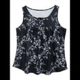 thumbnail image 3 of Camisetas de Tirantes de Verano para Mujer, Sin Mangas, Holgadas, Estilo Henley, con Botones, para Combinar con Leggings, Blusa Plisada Informal. Negro 4XL, 3 of 7