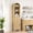 2-wood, variant on Narrow Tall Bathroom Storage Cabinet with Arched Door, Slim Tall Cabinet with 5-Tier Adjustable Shelves, Walnut