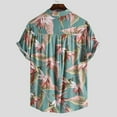 thumbnail image 6 of JINMGG Mens Tops Clearance under $5,Men Hawaiian Short Sleeve Beach Shirt Printed Summer Casual Button Turn-down Collar Shirts, 6 of 9